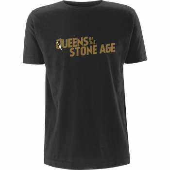 Merch Queens Of The Stone Age: Póló Text Logo Queens Of The Stone Age (metallic)