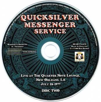 2CD Quicksilver Messenger Service: Live At The Quarter Note Lounge, New Orleans, LA, July 26 1977