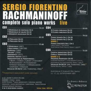 6CD/Dobozkészlet Sergei Vasilyevich Rachmaninoff: Complete Solo Piano Works (Live)