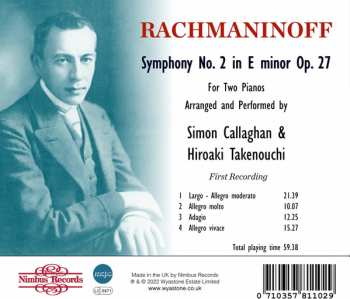 CD Sergei Vasilyevich Rachmaninoff: Symphony No. 2 In E Minor Op. 27 (A New Arrangement For Two Pianos)