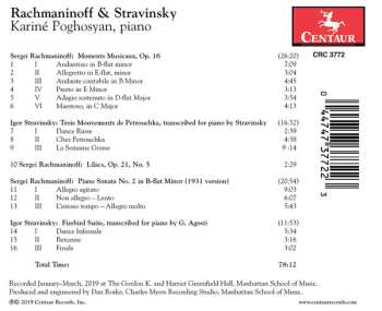 CD Igor Stravinsky: Rachmaninoff & Stravinsky