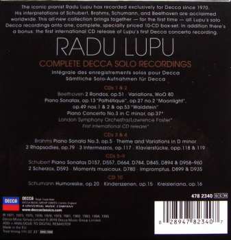 10CD/Dobozkészlet Radu Lupu: Complete Decca Solo Recordings