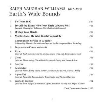 CD Ralph Vaughan Williams: Earth's Wide Bounds  