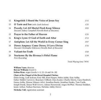 CD Ralph Vaughan Williams: Earth's Wide Bounds  