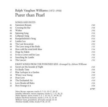 CD Ralph Vaughan Williams: Purer Than Pearl: Songs And Duets For Voices, Piano And Violin