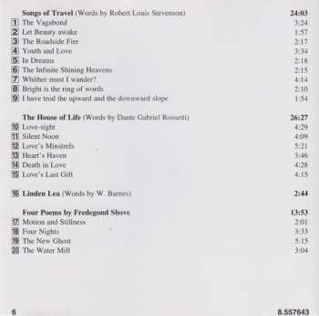CD Ralph Vaughan Williams: Songs Of Travel • The House Of Life • Four Poems By Fredegond Shove