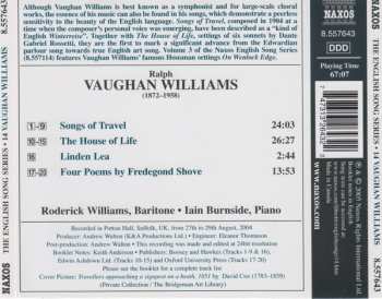 CD Ralph Vaughan Williams: Songs Of Travel • The House Of Life • Four Poems By Fredegond Shove
