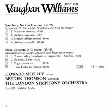 CD The London Symphony Orchestra: Symphony No. 9 In E Minor / Piano Concerto