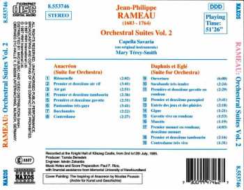 CD Jean-Philippe Rameau: Anacréon / Daphnis Et Eglé (Orchestral Suites)