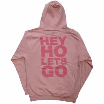Merch Ramones: Ramones Unisex Pullover Hoodie: Pink Hey Ho Seal (back Print) (small) S
