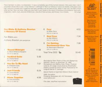 CD Anthony Braxton: A Memory Of Vienna