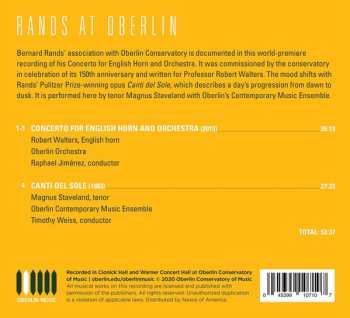 CD Magnus Staveland: Rands At Oberlin: Concerto For English Horn / Canti Del Sole