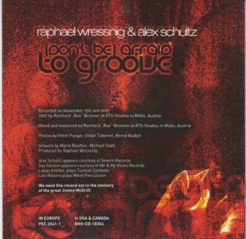 CD Raphael Wressnig: (Don't Be) Afraid To Groove