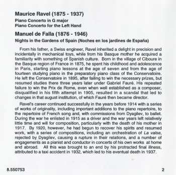 CD Manuel de Falla: Piano Concertos: G Major • D Major (For The Left Hand) / Nights In The Gardens Of Spain
