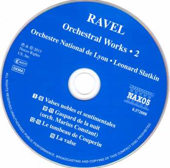 CD Maurice Ravel: Orchestral Works • 2 (Valses Nobles Et Sentimentales / Gaspard De La Nuit / Le Tombeau de Couperin)