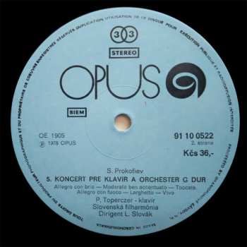 LP Sergei Prokofiev: Piano Concertos (G Major / No. 5 G Major)