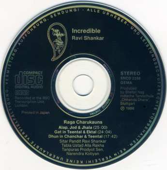 CD Ravi Shankar: Incredible Ravi Shankar - Raga Charukauns