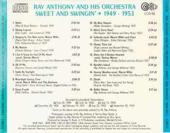 CD Ray Anthony & His Orchestra: 1949 - 1953 Sweet And Swingin'