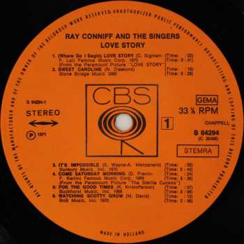 LP Ray Conniff And The Singers: Love Story