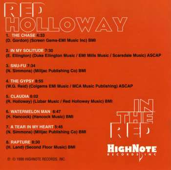 CD Red Holloway: In The Red