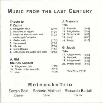 CD ReineckeTrio: Music From The Last Century - Zappa · Uhl · Françaix · Jacob
