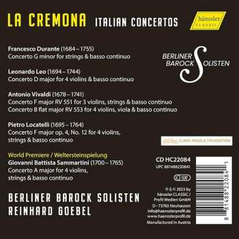 CD Berliner Barock Solisten: La Cremona Italian Concertos per 3 & 4 Violini