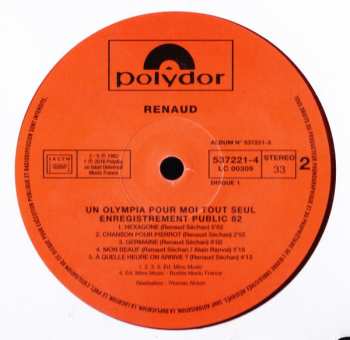 3LP Renaud: Un Olympia Pour Moi Tout Seul  CLR | LTD