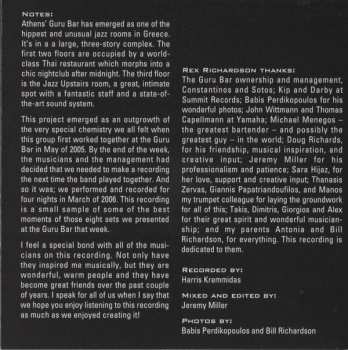 CD Rex Richardson: Jazz Upstairs • Live At The Bar-Guru-Bar