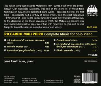 CD José Raúl López: Complete Music For Solo Piano