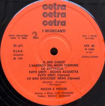 LP Ricchi E Poveri: I Musicanti