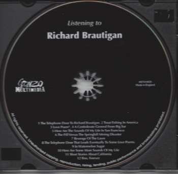 CD Richard Brautigan: Listening To Richard Brautigan