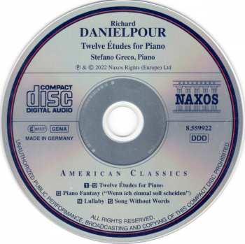 CD Richard Danielpour: Twelve Études For Piano