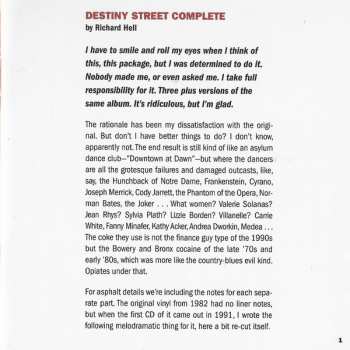 2CD Richard Hell & The Voidoids: Destiny Street (Complete)