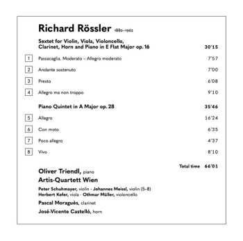 CD Oliver Triendl: Sextet Op. 16 / Piano Quintet Op. 28