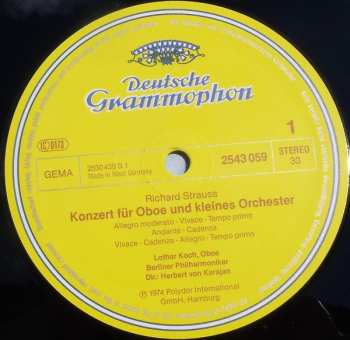 LP Berliner Philharmoniker: Karajan-Edition 100 Meisterwerke - Richard Strauss: Oboenkonzert D-dur · Hornkonzert Nr.2 Es-dur