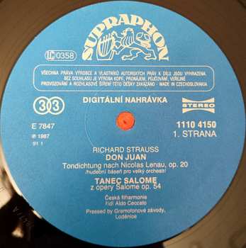 LP The Czech Philharmonic Orchestra: Till Eulenspiegel / Don Juan / Salomes Tanz / Rosenkavalier-Walzer