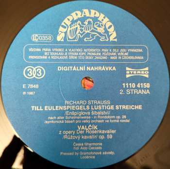 LP The Czech Philharmonic Orchestra: Till Eulenspiegel / Don Juan / Salomes Tanz / Rosenkavalier-Walzer
