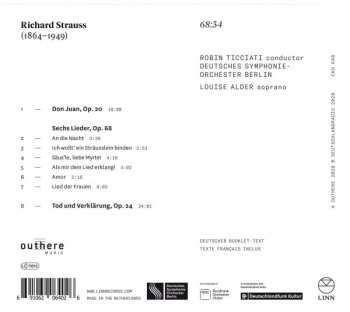 CD Richard Strauss: Tod Und Verklärung; Don Juan; Sechs Lieder, Op. 68