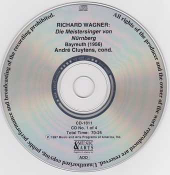 4CD/Dobozkészlet André Cluytens: Die Meistersinger Von Nürnberg - 1956 Bayreuth Festival (Live)