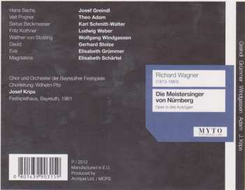 4CD/Dobozkészlet Richard Wagner: Die Meistersinger Von Nürnberg - Gesamtaufnahme Bayreuth 1961