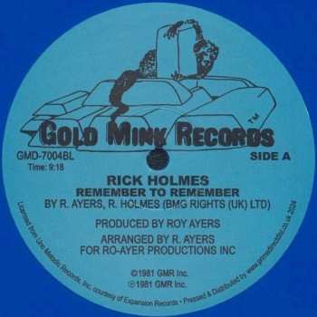 LP Rick Holmes: Remember To Remember