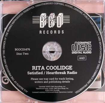 2CD Rita Coolidge: Anytime... Anywhere / Love Me again / Satisfied / Heartbreak Radio