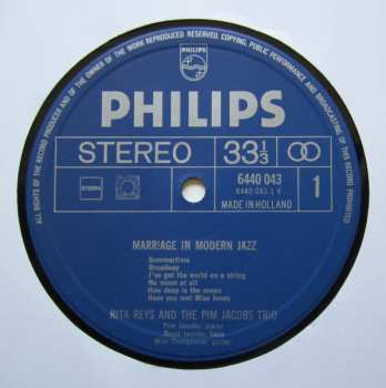 LP Rita Reys: Marriage In Modern Jazz