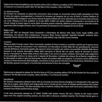 CD Riz Ortolani: La Cintura Di Castità (Original Motion Picture Soundtrack) LTD