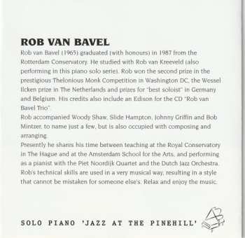 CD Rob Van Bavel: Solo Piano 'Jazz At The Pinehill'