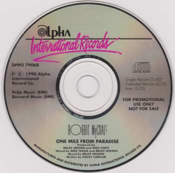 CD Robbie Mychals: One Mile From Paradise