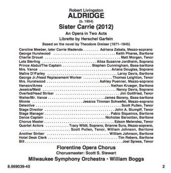 2CD Robert Aldridge: Sister Carrie
