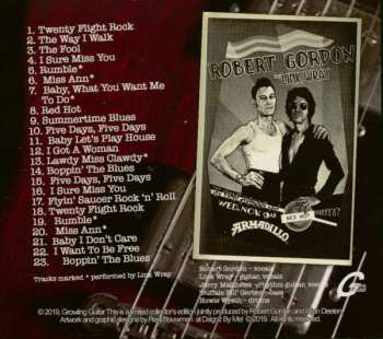 CD Link Wray: Their First Nationwide Tour: Armadillo World Headquarters, Austin, Tx, November 9, 1977