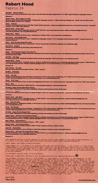 CD Robert Hood: Fabric 39
