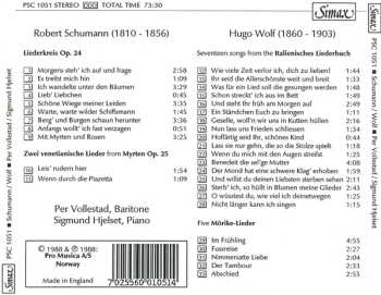 CD Robert Schumann: Liederkreis Op. 24 / Zwei Venetianische Lieder From Myrten Op. 25 / Songs From The Italienisches Liederbuch / Five Mörike-Lieder